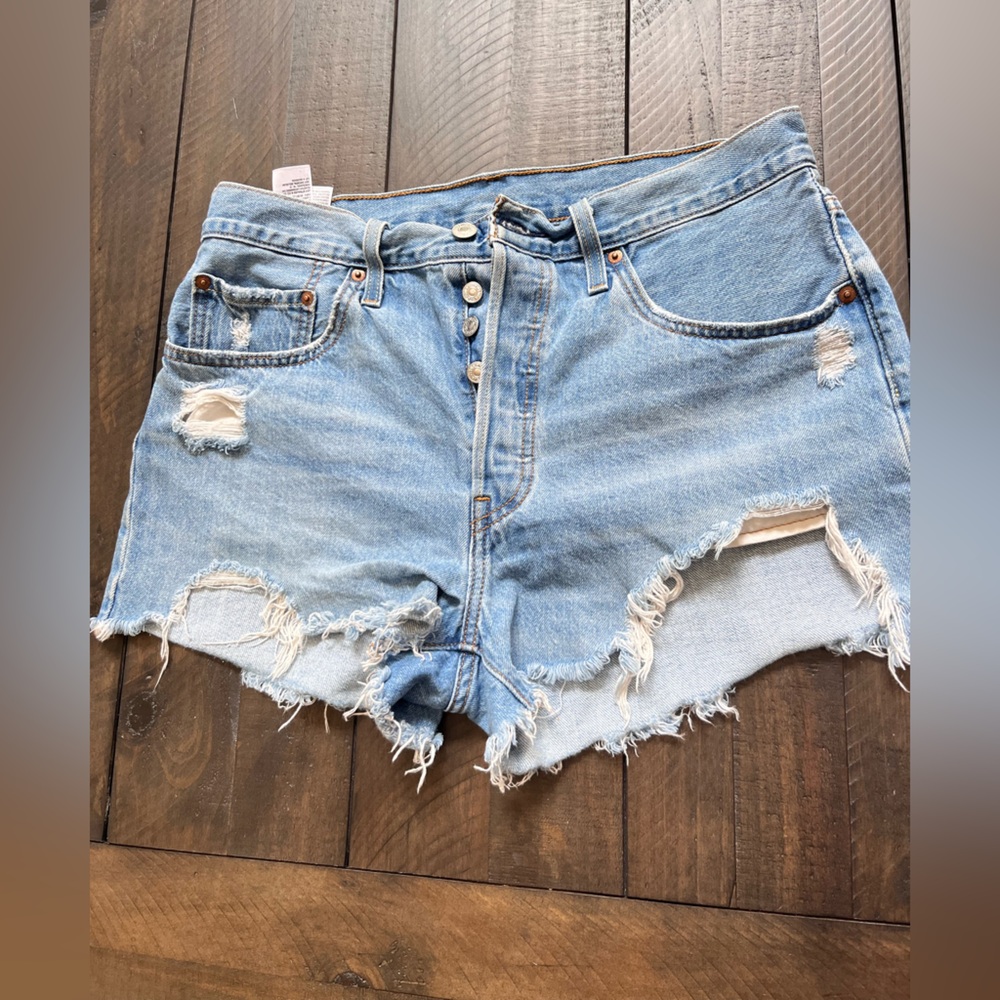 Levi’s 501 Distressed Button Fly Jean Shorts